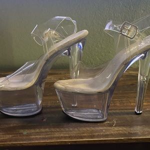 Pleasure Dancers Clear/Beige SKY-308 High Heels